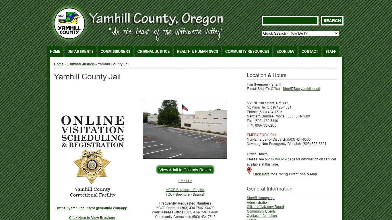 Yamhill County Jail | Yamhill County, Oregon